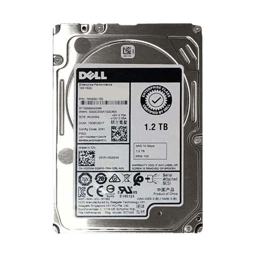 G2G54 Dell 1.2TB 10000RPM SAS 12Gb/s Hot-Pluggable 2.5-Inch Hard Drive with Tray for PowerEdge Server & PowerVault Storage Array