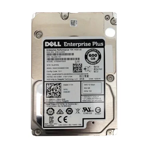G6C6C Dell 600GB 15000RPM SAS 12Gb/s Hot-Pluggable 2.5-Inch Hard Drive with Tray for EqualLogic Storage Array