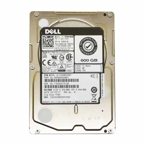 GK6JN Dell 600GB 15000RPM SAS 12Gb/s Hot-Pluggable (512n) 2.5-Inch Hard Drive with Tray for PowerEdge Servers