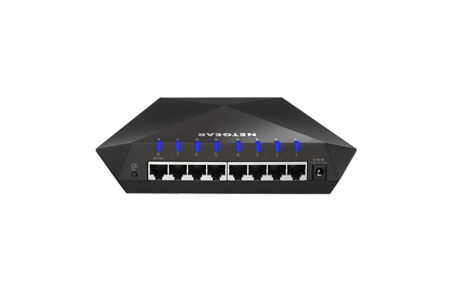 GS808E-100PES - Netgear Nighthawk S8000 8 x RJ-45 Ports 10/100/1000Base-T Gaming Streaming Advanced Layer3 Mananged Gigabit Ethernet Network Switch