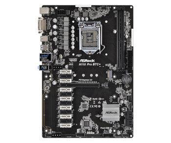 ASRock - H110ProBTC+ - Socket LGA 1151 Intel H110 Chipset 7th/6th Generation Core i7 / i5 / i3 / Pentium / Celeron Processors Support DDR4 2x DIMM 4x SATA