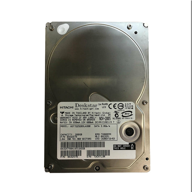Deskstar 200GB 7200RPM SATA 3Gb/s 8MB Cache 3.5-inch Hard Drive