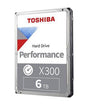 Toshiba - HDWR160XZSTA - X300 Series 6TB 7200RPM SATA 6Gbps 256MB Cache 3.5-inch Internal Hard Drive