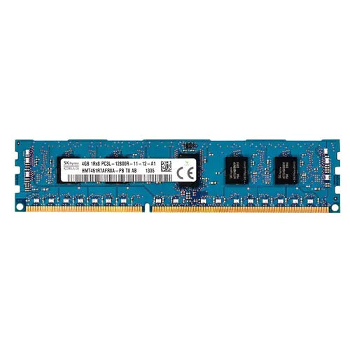 HMT451R7AFR8A-PB Hynix 4GB DDR3-1600MHz PC3-12800 ECC Registered RDIMM CL11 1Rx8 1.35V 240-Pin Memory Module