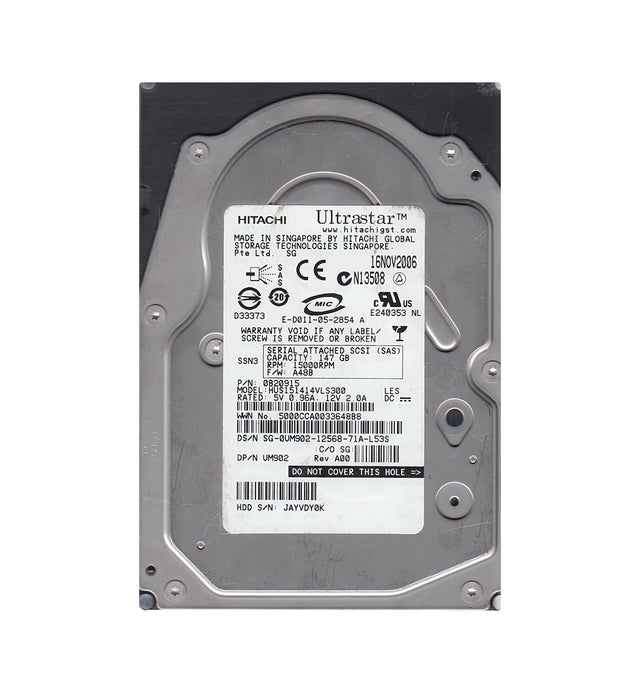 147GB 15000RPM SAS 3Gb/s 16MB Cache 3.5-Inch Hard Drive