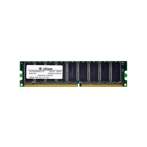 HYS72D32300GU-5-B - Infineon 256MB DDR-400MHz PC3200 ECC Unbuffered CL3 184-Pin DIMM Memory Module