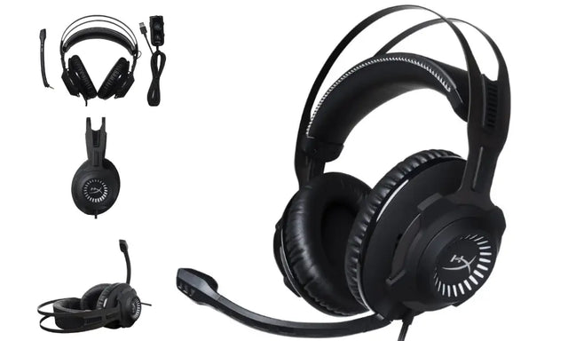 HHSR1-AH-GM HP HyperX Cloud Revolver Wired Noise Cancelling Gaming Headset with Microphone Black