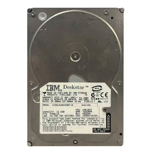 IC35L010AVER07-0 IBM Deskstar 10GB 7200RPM IDE/ATA 3.5-Inch Hard Drive