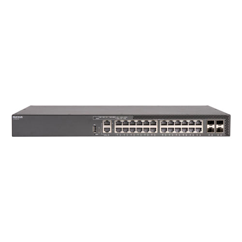 ICX8200-24P Ruckus Networks ICX 8200 24 x Ports PoE+ 10/100/1000Base-T + 4 x Ports 25GbE SFP28 Stacking Rack-mountable Managed Switch