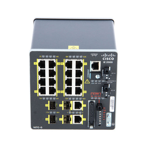 IE-2000-16TC-G-L Cisco Industrial Ethernet 2000 Series 20 x Ports 10/100Base-TX + 4 x SFP Ports Layer 2 Managed Rail-mountable Fast Ethernet Network Switch