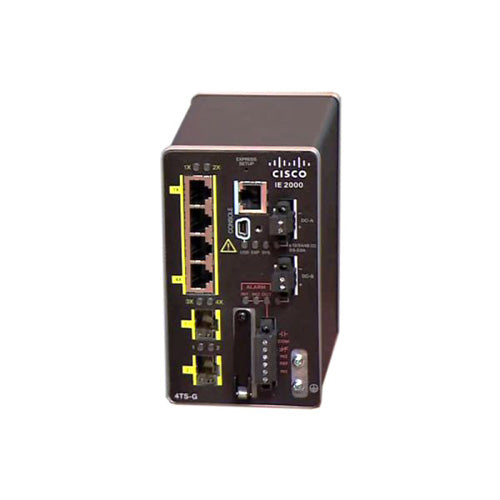 IE-2000-4T-G-L Cisco Industrial Ethernet IE 2000 Series 4 x FE Ports 10/100Base-TX + 2 x GE SFP Ports Layer 2 Managed Fast Ethernet Network Switch