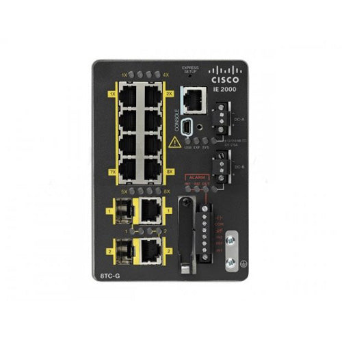 IE-2000-8TC-G-N-RF Cisco Industrial Ethernet IE 2000 Series 8 x FE Ports 10/100BAse-TX + 2 x GE Combo SFP Ports Layer 2 Managed Din Rail-Mountable Fast Ethernet Switch