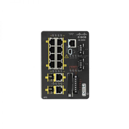 IE-2000-8TC-L Cisco Industrial Ethernet IE 2000 Series 8 x FE Ports 10/100BAse-TX + 2 x FE Combo SFP Ports Layer 2 Managed Din Rail-Mountable Fast Ethernet Switch