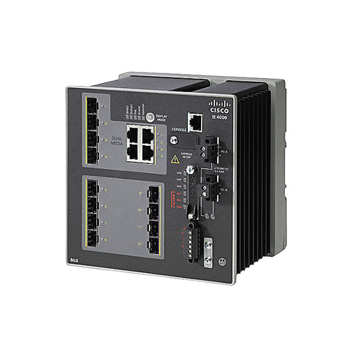 IE-4000-8GS4G-E-RF Cisco Industrial Ethernet 4000 Series 8 x Ports SFP 10/100/1000Base-X + 4 x Ports Combo Gigabit SFP Layer 3 Managed Gigabit Ethernet Network Switch