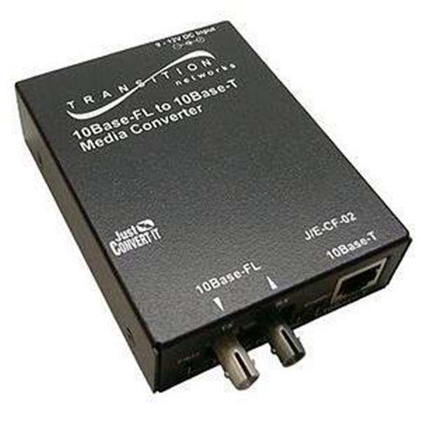 J/E-CF-02 Transition 10Base-T (RJ-45) to 10Base-FL 850 NM Multi-Mode (ST) 2 Kilometer/1.2 Miles for Ethernet Just Convert-IT Stand-Alone Media Converter
