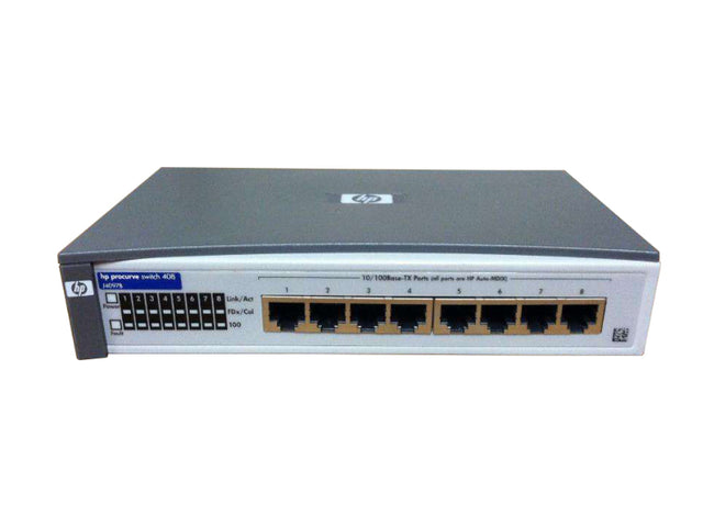 J4097-60501 HP ProCurve 408 8 x RJ-45 Ports 10/100Base-TX Layer 2 Unmanaged Rack-mountable Fast Ethernet Network Switch