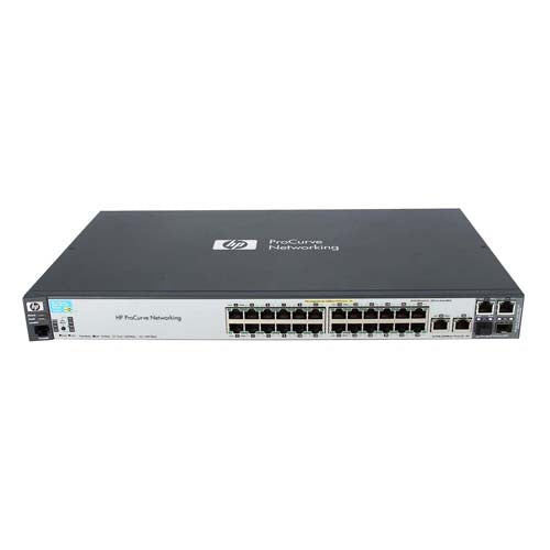 J9138A#ABA HP ProCurve 2520 Series 2520-24-PoE 24 x RJ-45 Ports PoE 10/100Base-TX + 2 x Combo Fast SFP (mini-GBIC) Ports + 2 x RJ-45 GE Ports Layer 3 Managed Rack-mountable Fast Ethernet Network Switch