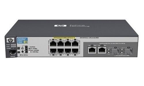 HP Aruba 2615 Series 2615-8-PoE 8 x RJ-45 Ports PoE 10/100Base-T + 2 x Dual-personality Ports Layer3 Managed Rack-mountable Fast Ethernet Network Switch