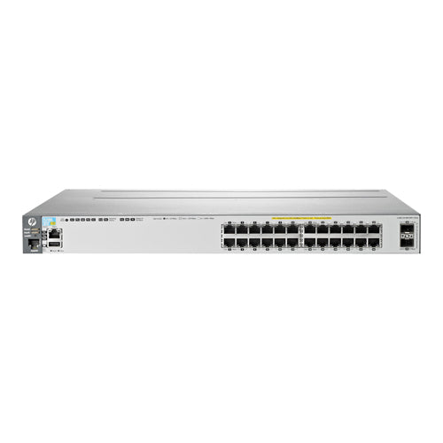 J9573AR#B2C HP 3800 Series 3800-24G-PoE+-2SFP+ 24 x RJ-45 Ports PoE+ 10/100/1000Base-T + 2 x SFP+ Ports Layer 3 Managed Rack-mountable Gigabit Ethernet Network Switch