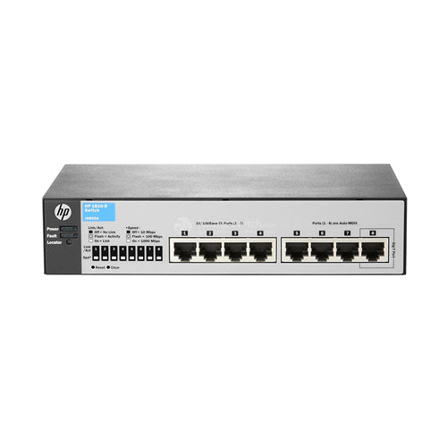 J9800AS HP OfficeConnect 1810 Series 1810-8 v2 7 x RJ-45 Ports 10/100Base-TX + 1 x RJ-45 GE Port Layer 2 Managed Rack-mountable Fast Ethernet Network Switch