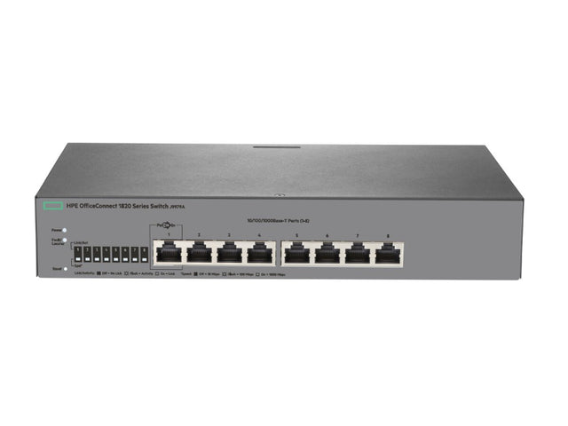 J9979-60001 HP OfficeConnect 1820 Series 1820-8G RJ-45 8 x Ports 10/100/1000Base-T Layer 2 Managed Rack-mountable Gigabit Ethernet Network Switch