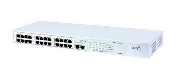 HP - JD987A - 2126-G 24-Ports 10/100 RJ-45 Unmanaged Desktop Rack-mountable Stackable Switch with 2x 10/100/1000 RJ-45 Uplink Ports