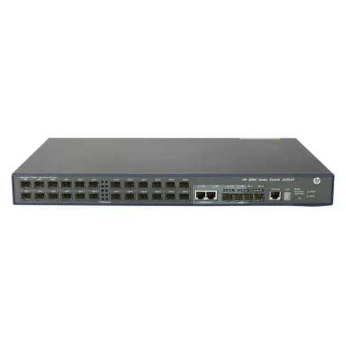 JG303B#ABB HP FlexNetwork 3600 Series 3600-24-SFP v2 24 x RJ-45 Ports 10/100Base-TX + 4 x SFP + 2 x Dual Personality Ports Layer 3 Managed Rack-mountable Fast Ethernet Network EI Switch