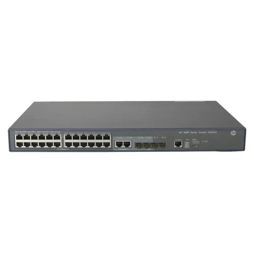 JG304B#AC4 HP FlexNetwork 3600 Series 3600 24 V2 24 x RJ-45 Ports 10/100/1000Base-T + 4 x SFP Ports + 2 x Shared RJ-45 GE Ports Layer 3 Managed Rack-mountable Stackable Fast Ethernet Network Switch