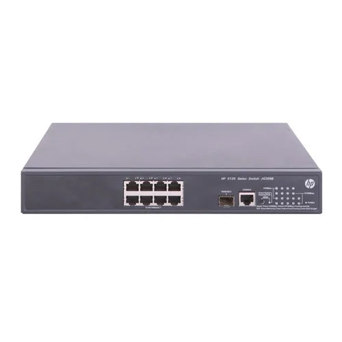 JG309-61201 HP FlexNetwork 5120 Series 5120 8G PoE+ 8 x RJ-45 Ports PoE+ 10/100/1000Base-T + 1 x SFP Ports Layer 2 Managed Rack-mountable Gigabit Ethernet Network Switch