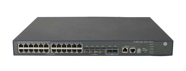 HP FlexNetwork 5500 Series 5500-24G-4SFP 24 x Ports 10/100/1000Base-T + 4 x Ports SFP + 2 x Ports SFP+ Layer2 Managed 1U Rack-Mountable Gigabit Ethernet Network Switch