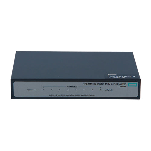 JH329AR#B8X HP OfficeConnect 1420 Series 1420-8G 8 x RJ-45 Ports 10/100/1000Base-T Layer 2 Unmanaged Rack-mountable Gigabit Ethernet Network Switch