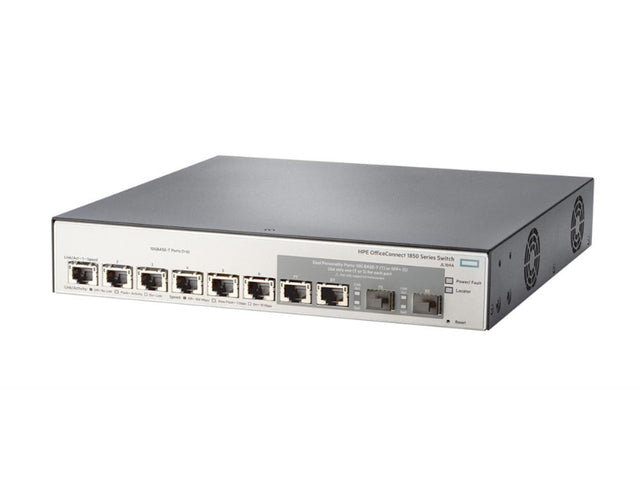 JL169-61001 HP OfficeConnect 1850 Series 1850 6XGT and 2xGT/SPF+ 6 x RJ-45 1/10GBASE-T Ports + 2 x Dual-Personality SFP+ 1/10GBase-T Ports Layer 2 Managed 1U Rack-mountable Gigabit Ethernet Network Switch