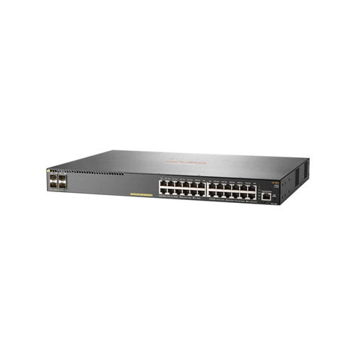 JL356-61101 HP Aruba 2540 24 x Ports 10/100/1000 PoE+ + 4 x Ports 10GBase-X SFP+ Rack-Mountable 1U Layer 3 Managed Gigabit Ethernet Network Switch