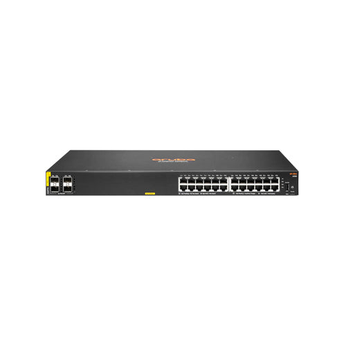 JL677A#B2B HP Aruba 6100 24G 24 x Ports 1000Base-T Class4 PoE+ + 4 x Ports 10GbE SFP+ 1U Rack-mountable Layer 3 Managed Stackable Gigabit Ethernet Network Switch