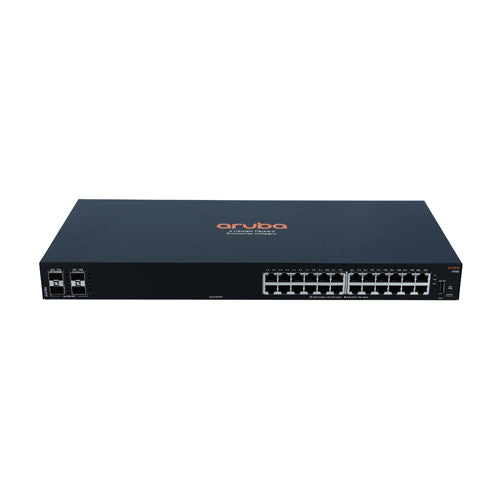 JL678A#ABA HP Aruba 6100 Series 6100 24G 4SFP+ 24 x RJ-45 Ports 10/100/1000Base-T + 4 x SFP+ Ports Side-To-Side Airflow Layer 3 Managed 1U Rack-Mountable Gigabit Ethernet Network Switch