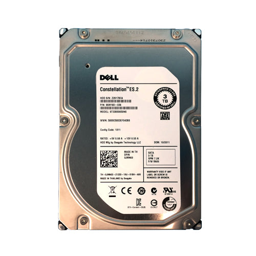 JMN63 Dell 3TB 7200RPM SATA 6Gb/s Hot-Pluggable 3.5-Inch Hard Drive with Tray for PowerEdge Servers