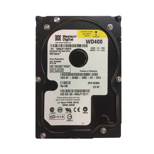 K3963 Dell 40GB 7200RPM IDE Ultra ATA/100 (ATA-6) 2MB Cache 3.5-Inch Hard Drive