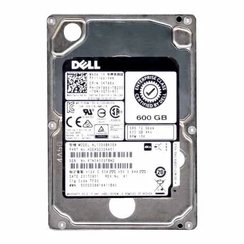 K786X Dell 600GB 15000RPM SAS 12Gb/s Hot-Pluggable (4Kn) 2.5-Inch Hard Drive with Tray for PowerEdge Server