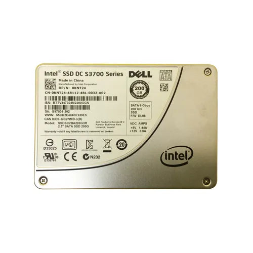 KNT24 Dell 200GB Multi-Level Cell SATA 6Gb/s Hot-Pluggable 2.5-Inch Solid State Drive for PowerEdge Servers
