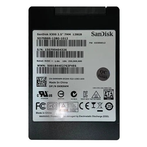 KR9WM Dell 128GB Multi-Level Cell SATA 6Gb/s 2.5-Inch Solid State Drive