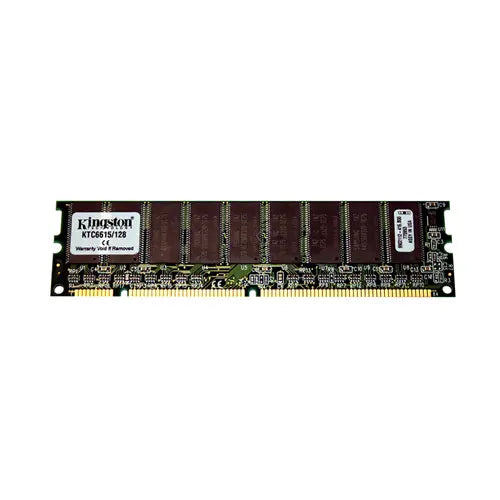KTC6615/128-G - Kingston Technology 128MB 100MHz PC100 ECC Unbuffered CL2 168-Pin DIMM 3.3V Memory Module