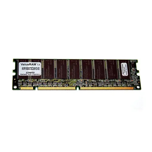 KVR100X72C3/512 - Kingston 512MB SDRAM 100MHz PC100 ECC Unbuffered CL3 168-Pin DIMM Intel Qualified Memory Module