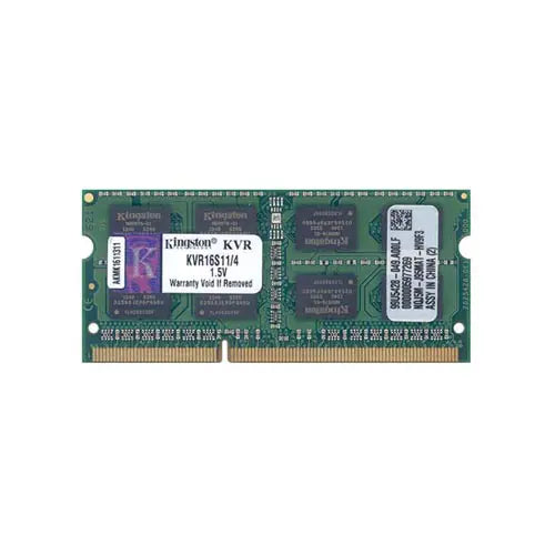 KVR16S11/4 - Kingston 4GB DDR3-1600MHz PC3-12800 non-ECC Unbuffered CL11 204-Pin SoDIMM Dual Rank Memory Module