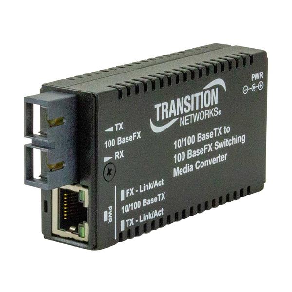 M/E-PSW-FX-02(SM)-LA Transition Networks Mini 10/100Basetx To 100Basefx Sc Sm 20Km Media Converter W/La