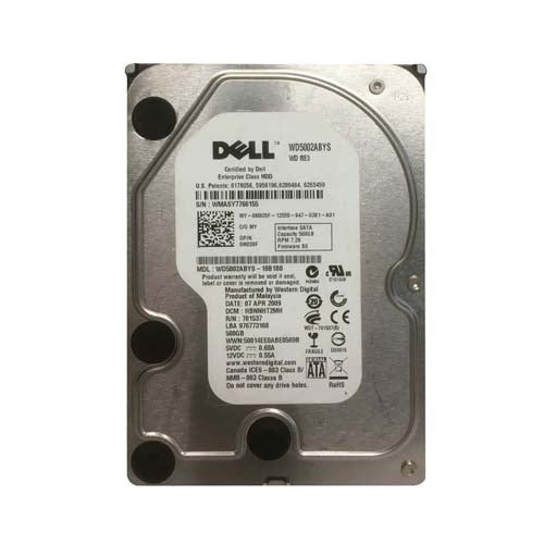 M020F Dell 500GB 7200RPM SATA 3Gb/s Hot-Pluggable 16MB Cache 3.5-Inch Hard Drive with Tray for PowerEdge Servers