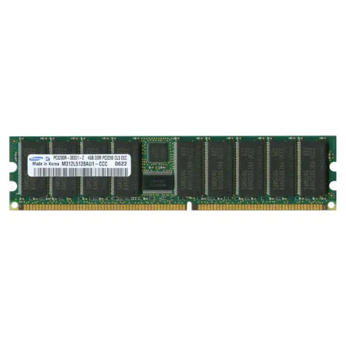 M312L5128AU1-CCC Samsung 4GB DDR-400MHz PC3200 ECC Registered RDIMM CL3 1Rx4 2.5V 184-Pin Memory Module