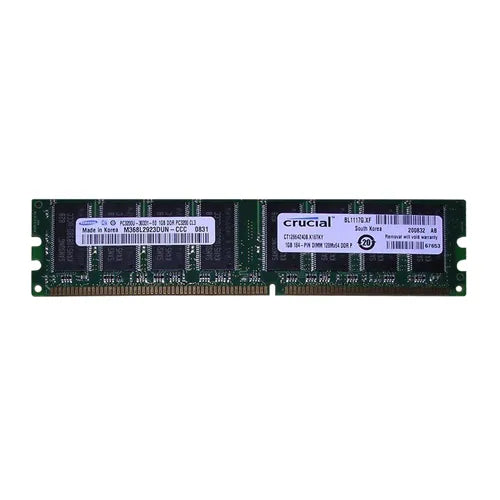 M368L2923DUN-CCC Samsung 1GB DDR-400MHz PC3200 Non-ECC Unbuffered UDIMM CL3 2Rx8 2.5V 184-Pin Memory Module