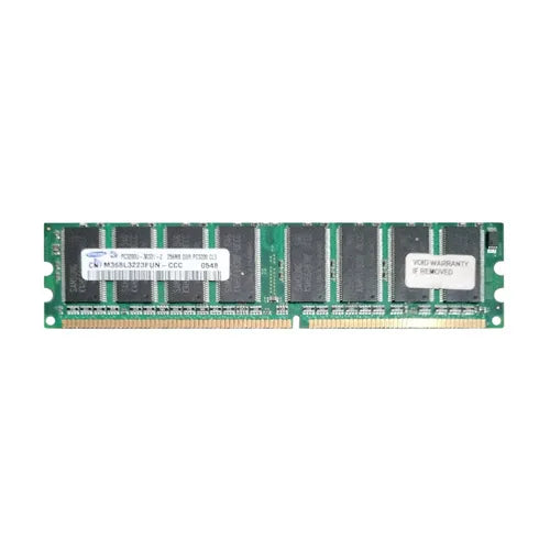 M368L3223FUN-CCC Samsung 256MB DDR-400MHz PC3200 Non-ECC Unbuffered UDIMM CL3 1Rx8 2.5V 184-Pin Memory Module