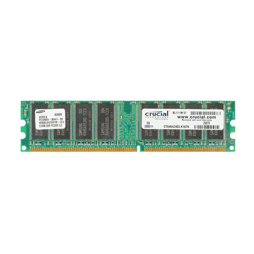 M368L6423DTM-CC4 Samsung 512MB DDR-400MHz PC3200 Non-ECC Unbuffered UDIMM CL3 2Rx8 2.5V 184-Pin Memory Module