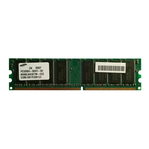 M368L6423ETM-CCC Samsung 512MB DDR-400MHz PC3200 Non-ECC Unbuffered UDIMM CL3 2Rx8 2.5V 184-Pin Memory Module